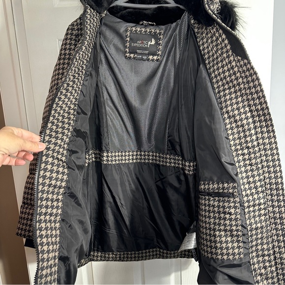 NEW Arctic Expedition houndstooth parka winter coat, size 1X, Hydradown, warm - Picture 16 of 16
